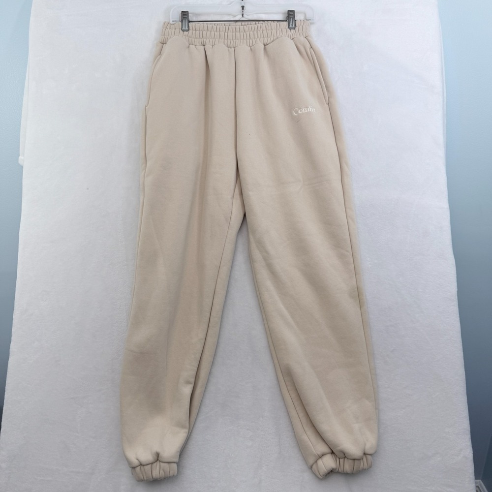 Comfrt Sweatpants Mens M 28x28 Cream Jogger Stretch